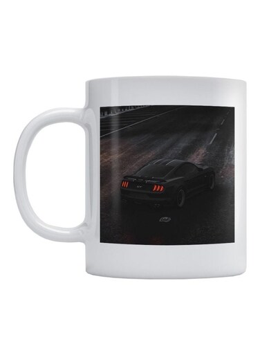 Mustang Car Printed Mug White/Black
