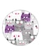 Cats Printed Fridge Magnet Round Multicolour