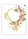 Floral Themed Printed Plate White/Green/Pink 20x15cm