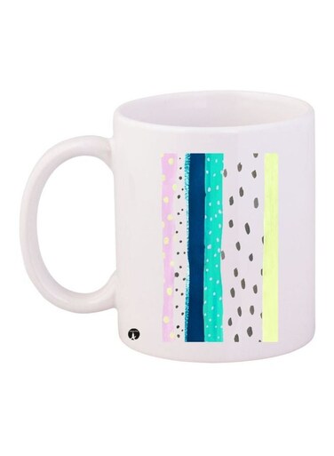 Printed Coffee Mug White/Blue/Pink 11ounce