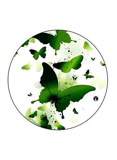 Butterfly Printed Fridge Magnet Green/White/Black 5.5 x 5.5cm