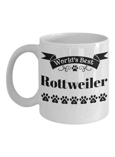 World's Best Rottweiler Grandma Printed Coffee Mug White/Black 9.5x8x8cm