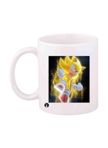 Printed Sonic Mug White/Yellow/Black Standard Size