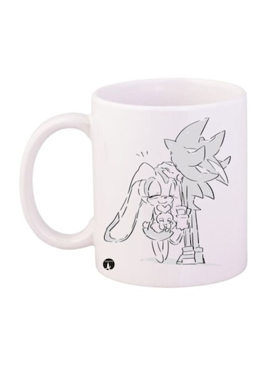 Sonic Video Game Printed Mug White/Grey Standard Size
