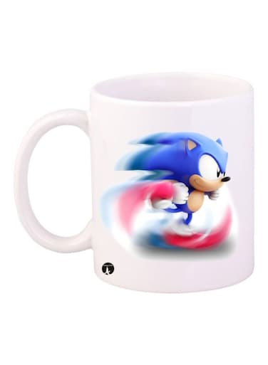 Sonic Video Game Printed Mug Blue/Red Standard Size