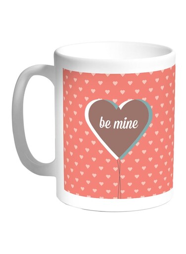 Be Mine Printed Coffee Mug White/Pink/Brown