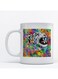 Tiger Printed Mug White/Purple/Green