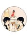 Girls Theme Printed Fridge Magnet Beige/Red/Black