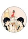 Girls Theme Printed Fridge Magnet Beige/Red/Black