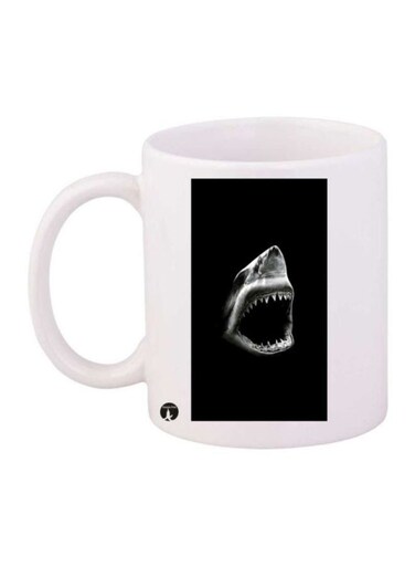 A Shark Printed Coffee Mug White/Black