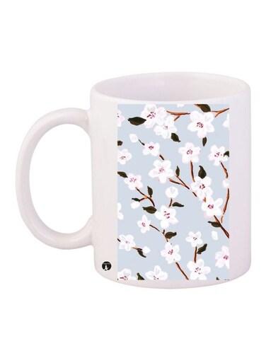 Printed Coffee Mug White/Blue/Brown 11ounce