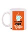 It's Time For Coffee Printed Mug White/Orange/Blue 11ounce