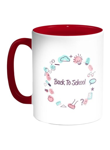 Back To School Printed Coffee Mug Red/White/Green