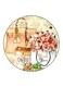 Vintage Art Printed Fridge Magnet Round Multicolour