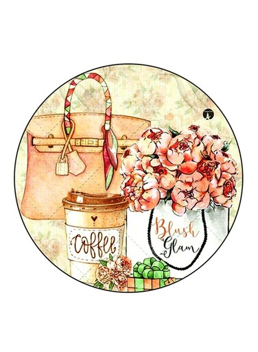 Vintage Art Printed Fridge Magnet Round Multicolour