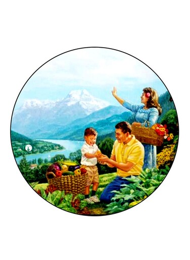 Vintage Art Printed Fridge Magnet Multicolour