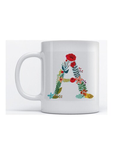 Mug Alphabet A for Coffee and Tea White 350ml