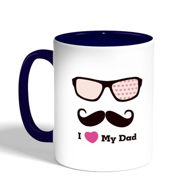I Love My Dad Printed Coffee Mug, Blue 11 Ounce