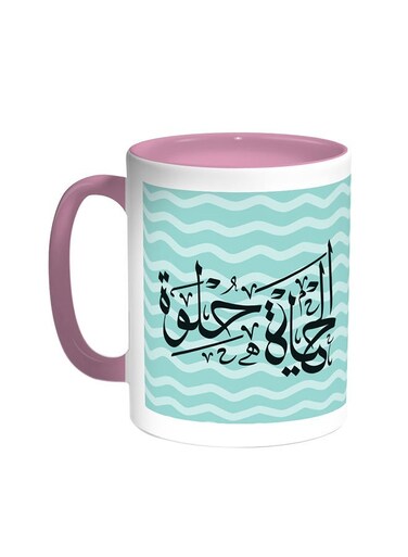 Life Is Sweet - Colourful Printed Coffee Mug Pink/White 11ounce