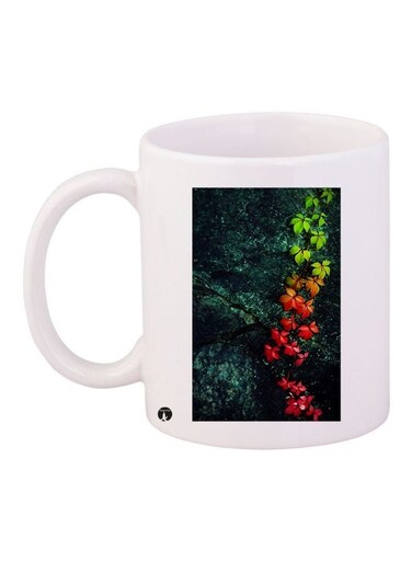 Printed Coffee Mug White/Green/Red 11ounce