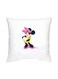 Minnie Mouse Printed Decorative Cushion White/Pink/Yellow 16x16inch