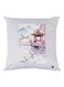 Nature Printed Cushion polyester White/Pink/Blue 30x30cm