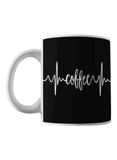 Coffee Pulse Printed Mug Black/White