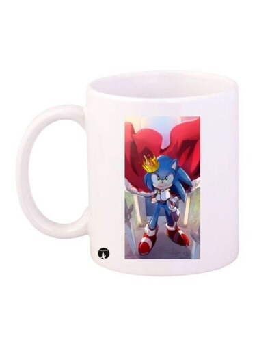 Sonic Character Printed Mug White/Red/Blue