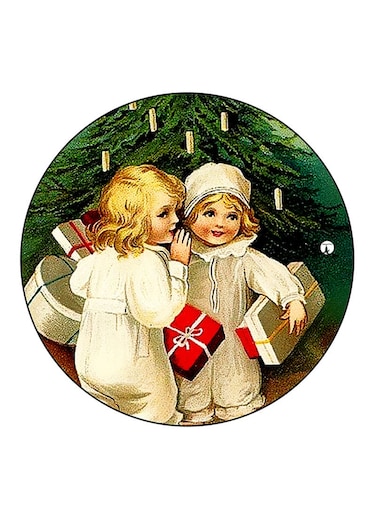 Vintage Art Printed Fridge Magnet Round Multicolour