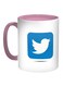 Twitter Printed Coffee Mug Pink/White/Blue 11ounce