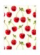 Cherry Themed Metallic Plate Red/Green/Beige 20x15cm