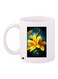 Floral Printed Coffee Mug White/Green/Yellow 11ounce