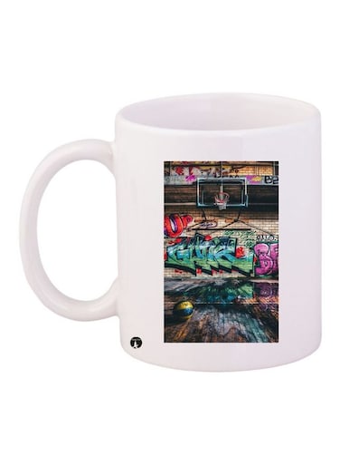 Sport Printed Coffee Mug White/Blue/Red