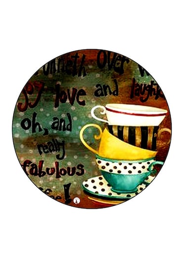 Cup Printed Fridge Magnet Multicolour 5.5 x 5.5cm