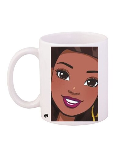 Girl Printed Coffee Mug White/Black/Brown