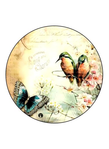 Nature Printed Fridge Magnet Beige/Blue/Green 5.5cm