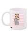Printed Ceramic Coffee Mug White/Pink/Grey