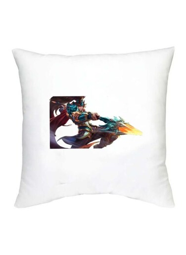 Mobile Legends Character Printed Decorative Cushion White/Blue/Yellow 16x16inch