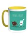 Friends Forever Printed Coffee Mug Green/Brown/Yellow 11ounce