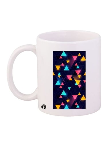 Triangle Printed Mug White/Blue/Pink
