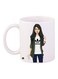Girl Printed Ceramic Coffee Mug White/Blue/Green 11ounce