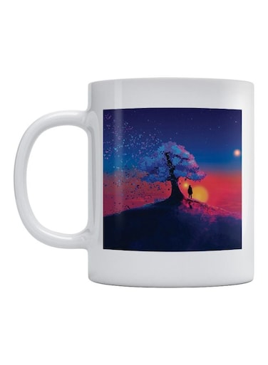 Sunset Printed Ceramic Mug White/Blue/Red