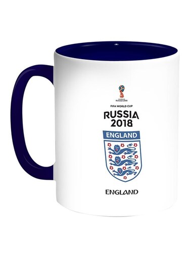 FIFA World Cup 2018 England Printed Coffee Mug White/Blue 11ounce