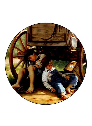 Vintage Art Printed Fridge Magnet Multicolour