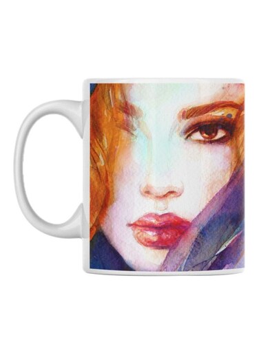 Visual Arts Printed Mug White/Beige/Purple