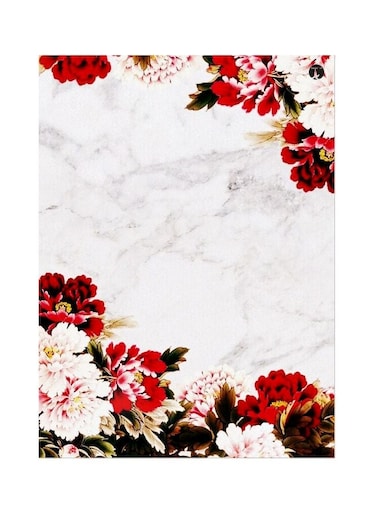 Flowers Theme Printed Plate White/Red/Green 20x15cm