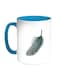 Bird Feather Printed Coffee Mug Blue/White/Green 11ounce