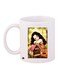 Cartoon Girl Printed Ceramic Coffee Mug White/Beige/Brown 11ounce