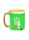 Keep Calm And Ask Questions Printed Coffee Mug Yellow/White 11ounce