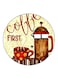 Coffee First Printed Fridge Magnet Brown/Red/Yellow 5.5cm